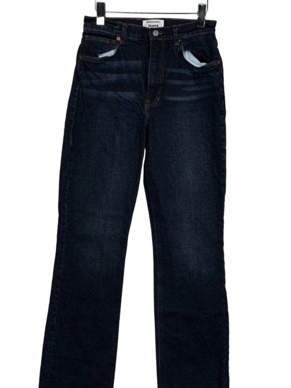 Reformation Women's Dark Blue Straight Jeans